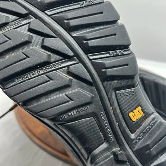 NEW CAT Threshold Work Boots Size 11 Steel Toe Waterproof Slip Resistant Ankle - Picture 12 of 12